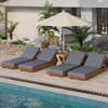 VisioGear Chaise Lounge Chairs, Pool Chairs Lounges with Lounge Cushion, Beach Recliners with Adjustable Backrest, Dark Gray, 76.8"*27.5"*5.9" - 4 of 4