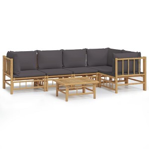 vidaXL Garden Lounge Set Dark Grey Bamboo with a natural oil finish - 1 of 4