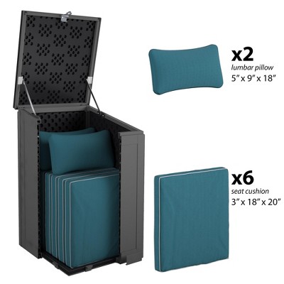 Gray and Black Lockable Outdoor Storage Deck Box