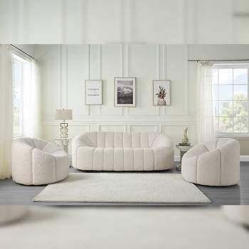 83" Osmash Sofa White Teddy Faux Shearling - Acme Furniture