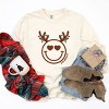 S.W.Smiley Reindeer Lights - Womens Garment Dyed Long Sleeve - 2 of 3