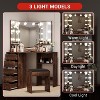 Vanity Desk with Mirror, LED Lights, Chair, Power Outlet, 5 Drawers and 3 Storage Shelves - 4 of 4