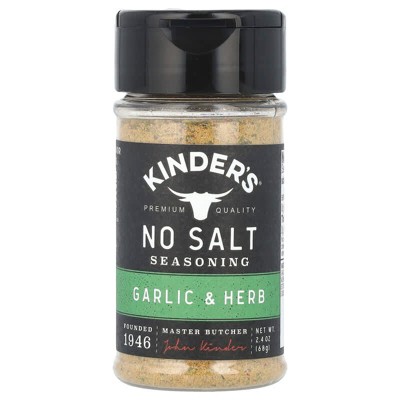 KINDER'S, No Salt Seasoning, Garlic & Herb, 2.4 oz