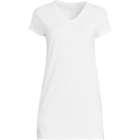 Lands End Women s Petite Short Sleeve Jersey Extra Long Vneck