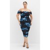 Women's Plus Size Jazmin Print Dress - teal print | CITY CHIC - 3 of 4