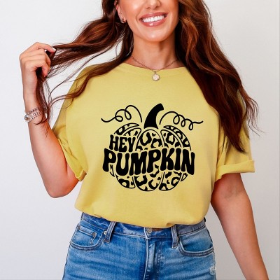 Simply Sage Market Leopard Hey Pumpkin Garment Dyed Tee - 2XL - Mustard