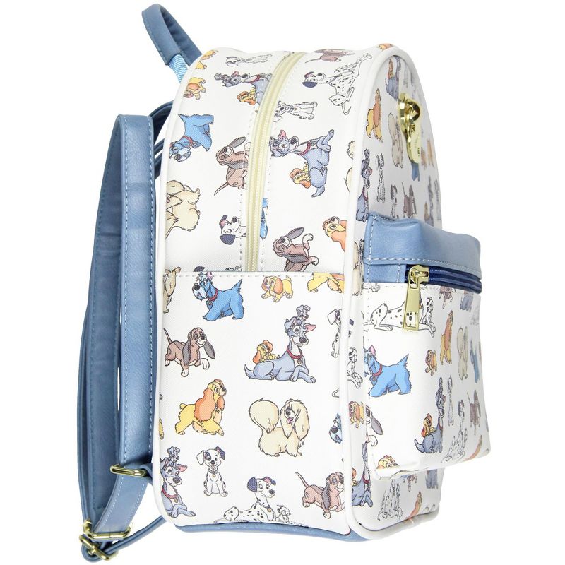 Disney Dogs Saffiano Faux Leather Tote Bag Mini Backpack White, 3 of 8