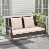 Tangkula Wicker Outdoor Porch Swing 800 LBS Capacity Outdoor Swing Bench w/ Hanging Chains - 2 of 4