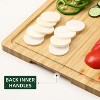 24 In Extra Large 100% Organic Bamboo Cutting Board for Kitchen, Heavy Duty Kitchen Stovetop Cover Chopping Board with Side Handles and Juice Groove - 4 of 4