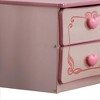 Royal Hampton 2 Drawer Wooden Nightstand with Heart Knob Pulls, Pink - 4 of 4