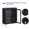 Shoe Cabinet with Glass Doors, 5-Tier Entryway Shoe Organizer Storage Rack with Large Storage and Adjustable Shelves for Hallway, Living Room - 2 of 4