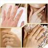 4 Pcs 14K Gold Plated Stackable Rings: Non-Tarnish Cubic Zirconia Bands, Size 7-8 (Thumb & Stacking Rings) - 3 of 4