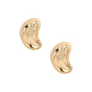 SOHI Women's California Gold The Dented Bean Stud Earrings - 1 of 4