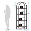 Resenkos Book Storage Display Book Shelf,4-Tier / 5-Tier Bookshelf, Arched Bookcase Display Rack with Storage Shelves Rustic Brown - 3 of 4