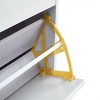 GlasFlength Shoe Racks Modern Flip Drawer Storage Cabinet with Hidden Compartment for Small Entryway Living Space, White, 31.49"*9.44"*43.3" - 4 of 4