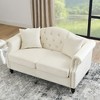 CAVINAS Upholstered Sofa Tufted Couch with Rolled Arms and Nailhead, Chesterfield Sofa, Loveseat Sofa with Pillows, Velvet Sofa for Living Room - 2 of 4
