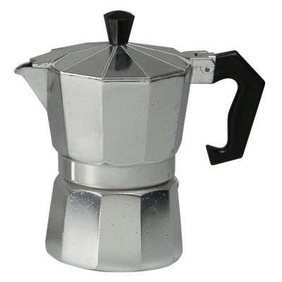 Home Basics 3 Cup Demitasse  Shot Aluminum Stovetop Espresso Maker, Grey