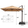 Pellebant 10'x 12.5' Patio cantilever Umbrella Heavy Duty Base Set High-strength Aluminum Pole with 360Rotation 5 Heights Adjustable - 2 of 4