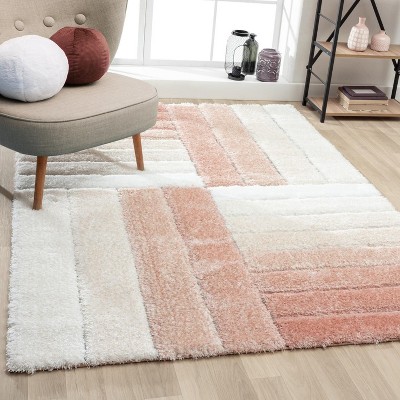 Luxe Weavers Lantanas Shag Geometric Area Rug, Modern, Stain Resistant, Plush Indoor Rug