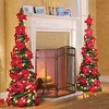 Collections Etc Lighted Poinsettia Pull Up Christmas Tree - 2 of 2