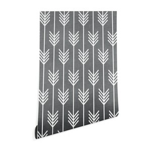 2' x 8' Holli Zollinger Arrows Gray Wallpaper Gray - Deny Designs - 1 of 4