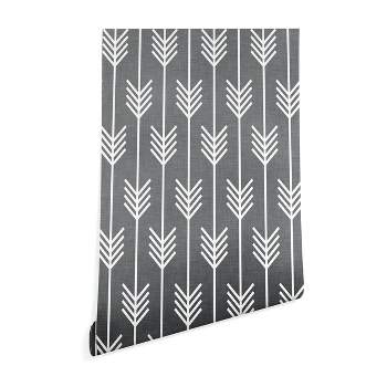 2' x 8' Holli Zollinger Arrows Gray Wallpaper Gray - Deny Designs
