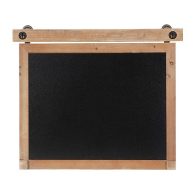 Rustic Brown Wood and Iron 21" Wall Chalkboard Decor