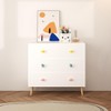 KWPZQEB Kids Dresser with 3 Drawers - Wooden Storage Chest Organizer, Closet Easy Pull Fabric Bins, Kids Nightstand Cabinet for Bedroom - 2 of 4