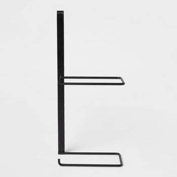 Modern Matte Black Metal Freestanding Toilet Paper Stand with Reserve –  MyGift