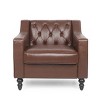 Furman Contemporary Tufted Club Chair Cognac - Christopher Knight Home - 2 of 4