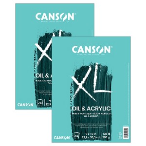 Canson XL Series Oil & Acrylic Pad, Foldover Binding, 24 Sheet, 9x12 inch, Pack of 2 - 1 of 3