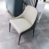 POVISON Modern Beige Dining Chairs (Set of 2), PU Leather, Iron Legs Assemble Needed - 2 of 4