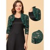 Allegra K Women's Elegant Ruffle Collar Sheer Floral Lace Crop Shrug - 2 of 4