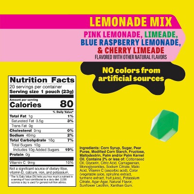Gushers Fruit Snacks Lemonade Mix - 16oz/20ct