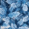 7.5FT Blue Gradient Pencil Christmas Tree – Prelit with 100 Dual Color LEDs, Snow Flocked, 320 Branch Tips, Metal Stand - 4 of 4