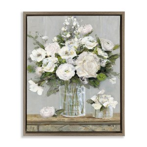 Stupell Industries Country White Full Blossoms Floating Frame Canvas Art - 1 of 4