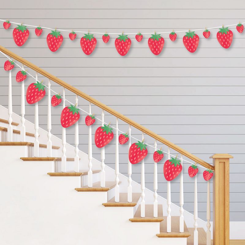 Big Dot of Happiness Berry Sweet Strawberry - Fruit Themed Birthday Party or Baby Shower DIY Decorations - Clothespin Garland Banner - 44 Pieces, 2 of 8