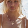 Layered Chunky Cross Necklace 14K Gold Silver Non Tarnish Statement Jewelry - 2 of 4