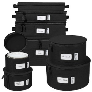 Hard Shell China Storage Containers - Set Moving Boxes for Dinnerware, Glasses, Plates, Mugs and Saucers -  Service for 12 - 1 of 4