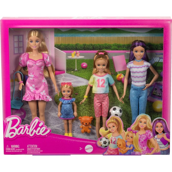 Set de muñecas hermanas Barbie 11.7" con ropa y accesorios, incluye Barbie, Skipper, Stacie y Chelsea 6