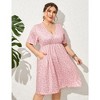 LXT-Plus Size Summer Dress A-Line Swing Floral Party Midi Dresses - 3 of 4