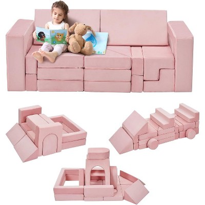 22 Piece Soft Modular Kids Play Couch for Boys and Girls