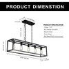 DORESshop 5-Light Matte Black Farmhouse Kitchen Island Lighting, Modern Rectangular Chandeliers for Dining room Foyer - 4 of 4