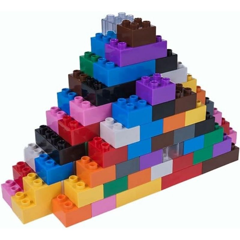 Strictly Briks Toy Large Building Blocks For Kids and Toddlers, Big Bricks Set For Ages 3 and Up, 12 Rainbow Colors, 108 Pieces, 1 of 6