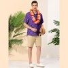 Lars Amadeus Men's Summer Polka Dots Short Sleeves Button Down Patchwork Shirt - 3 of 4