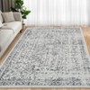 Vintage Floral Area Rug, Elegant Thin Carpet with Refined Design, Easy-Clean Low Pile for Living Room, Bedroom, Entryway - 2 of 4
