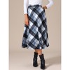 INSPIRE CHIC Women's Vintage Plaid High Waist A-Line with Pockets Maxi Skirt - 2 of 4