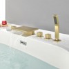 Cobbe Bathroom Faucet Set with Handheld Shower and 10.24-Inch Wide Waterfall Spout 5-Hole Installation Brushed Gold - 4 of 4