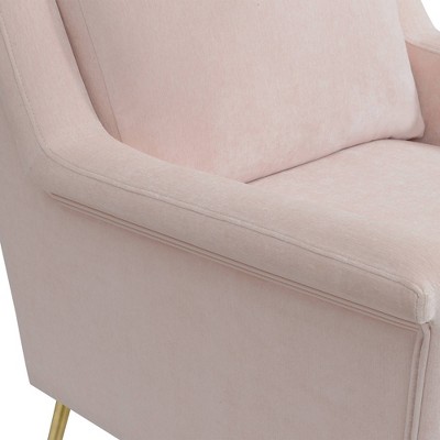 Luxurious Mid-Century Blush Accent Chair with Gold Legs