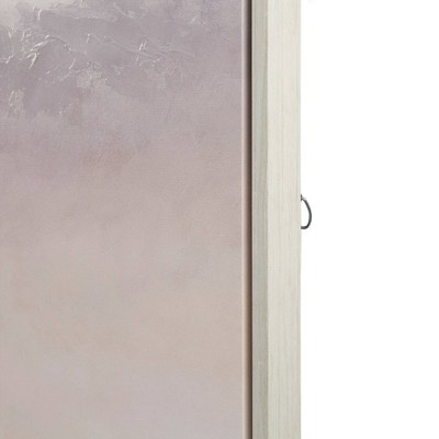 Moody Coast Hand Embellished Landscape Canvas with Silver Frame
